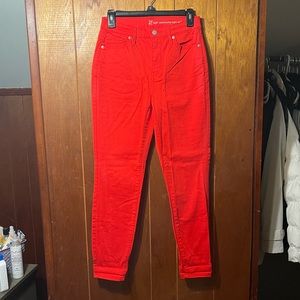 NY&C High-Waisted Super Skinny Jeans - Coco Red, Ankle Pant